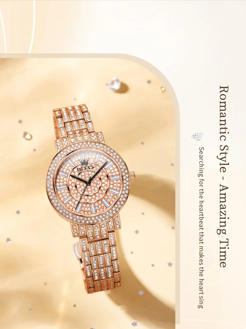 Elegant Luxury Women's Diamond Quartz Watch