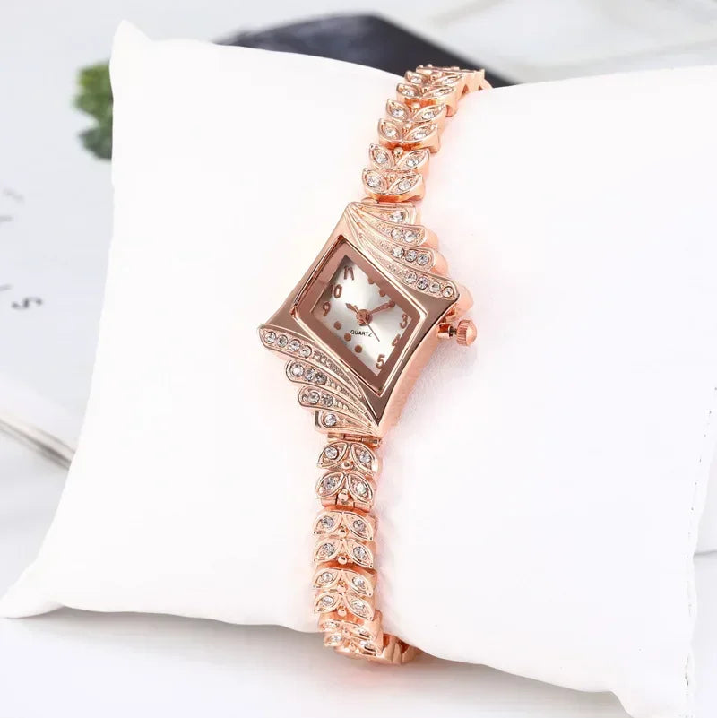 Luxury Women's Crystal Gold Bracelet Watch