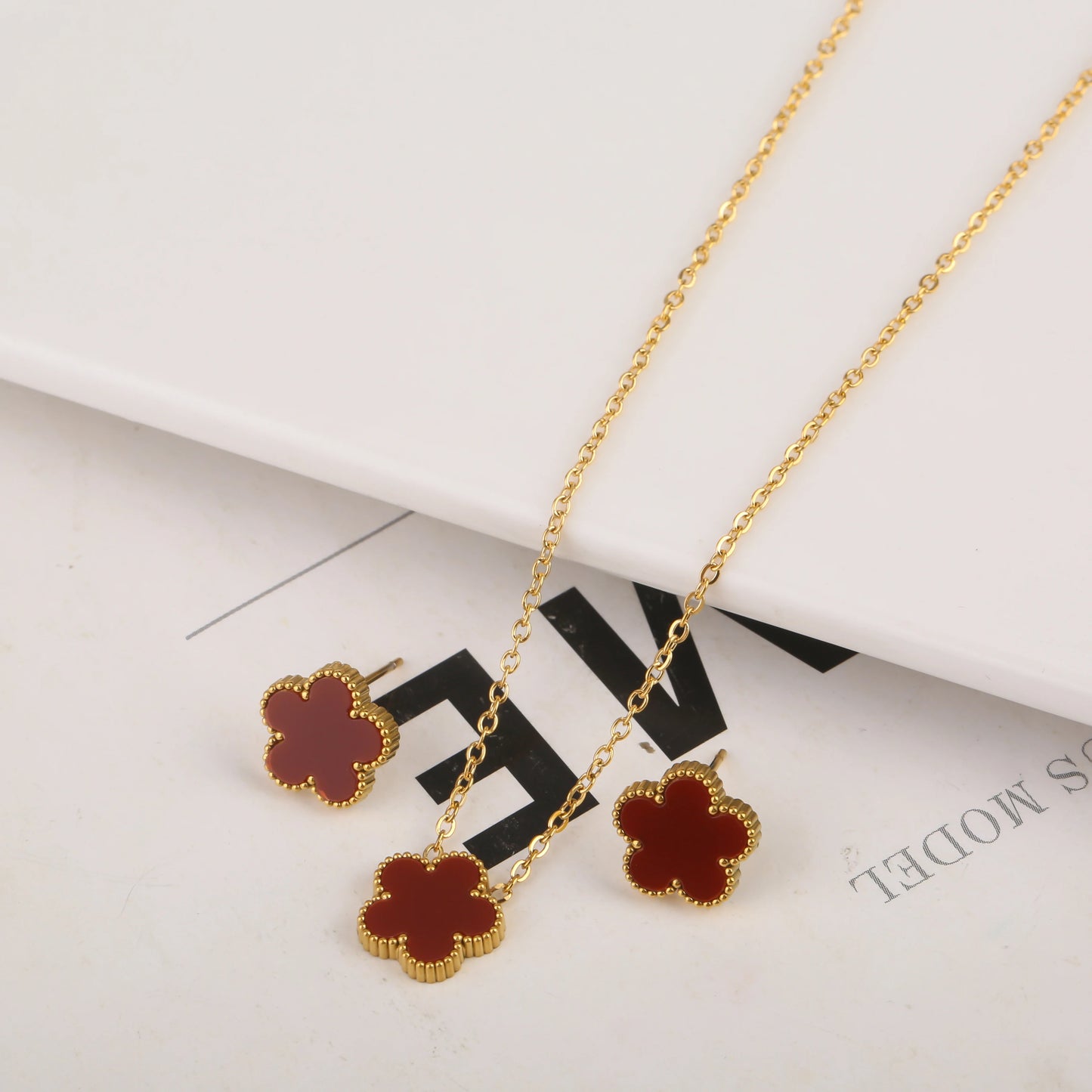 Gold Plated Clover Flower Bracelet for Women