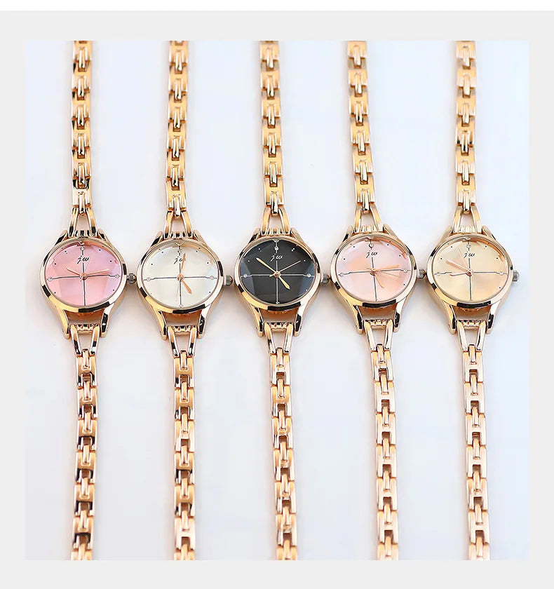 Elegant Rose Gold Women's Bracelet Watch - Luxury Rhinestone Quartz