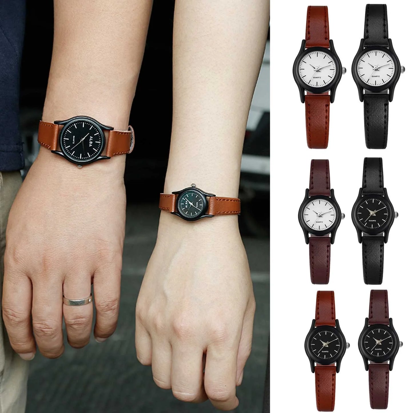 Retro Leather Quartz Watch for Women