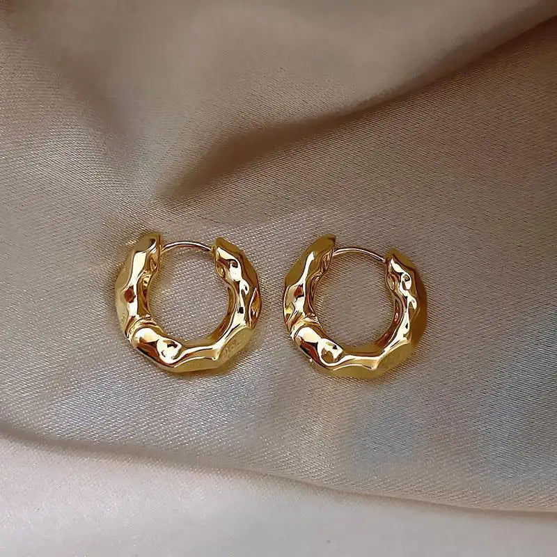 Vintage Gold and Silver Oval Hoop Earrings for Women