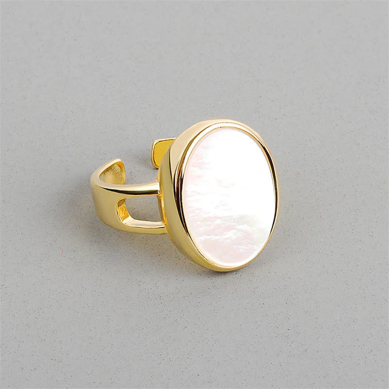 Starfish Pearl Adjustable Gold Ring for Women