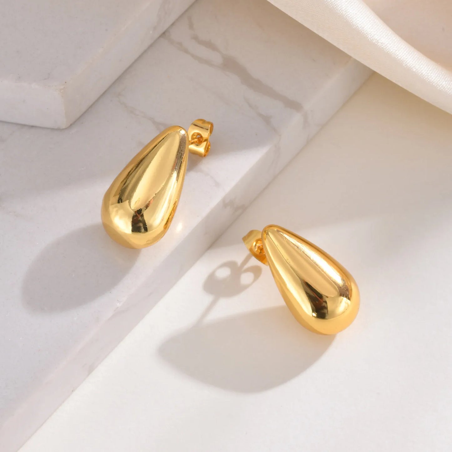 Elegant Gold Teardrop Earrings - Short & Long Pendant Design