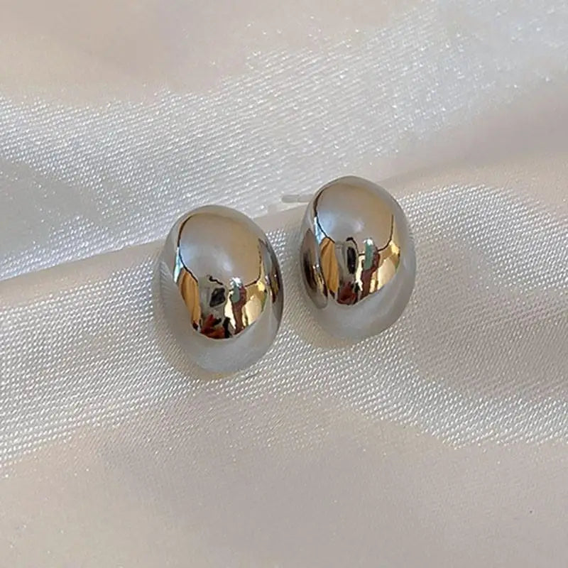 Vintage Gold and Silver Oval Hoop Earrings for Women