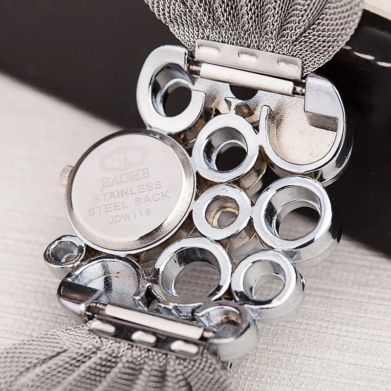 Luxury Rhinestone Mesh Watch - Women’s Quartz