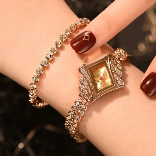 Luxury Women's Crystal Gold Bracelet Watch