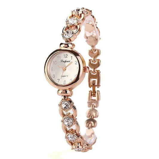 Women’s Gold Rhinestone Bracelet Watch