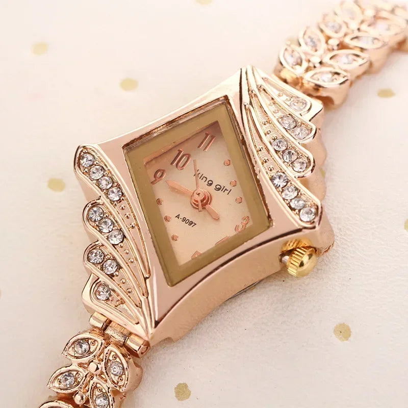 Luxury Women's Crystal Gold Bracelet Watch