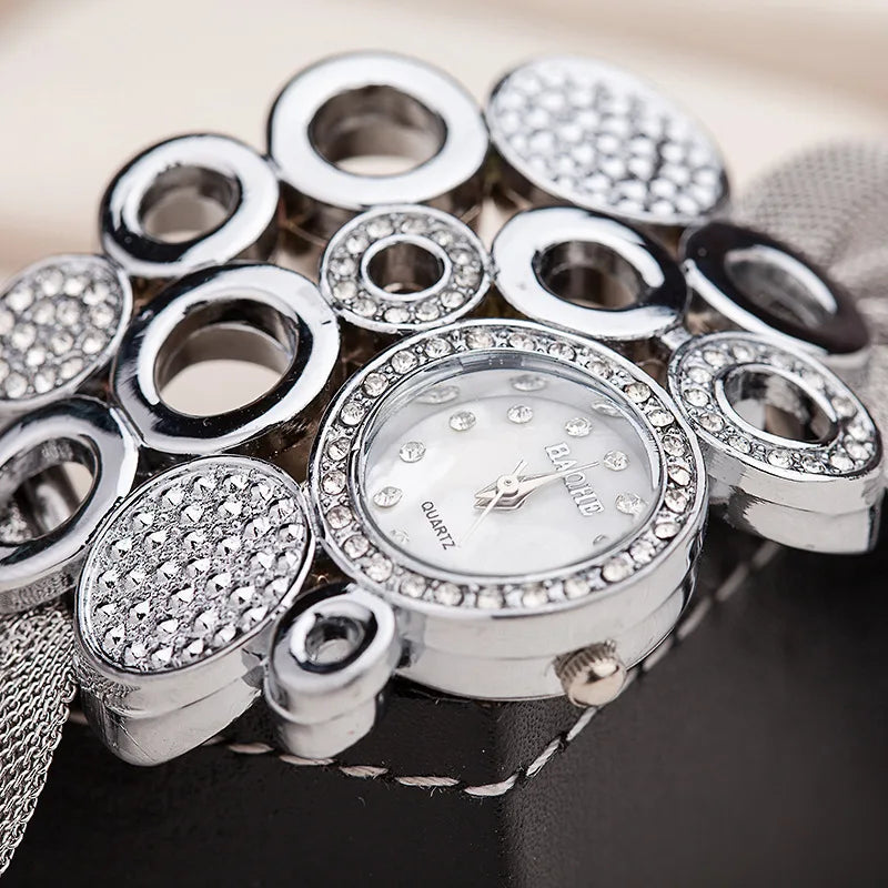 Luxury Rhinestone Mesh Watch - Women’s Quartz