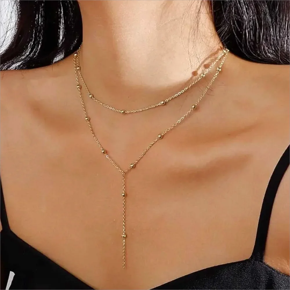 Minimalist Lariat Necklace – Stainless Steel Chain for Women