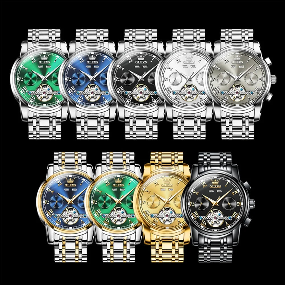 Automatic Mechanical Men Watches Stainless Steel Waterproof